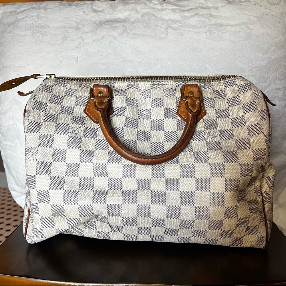 Louis Vuitton Speedy 30 Damier Azur AUTHENTIC 2007 France
